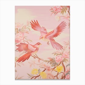Vintage Japanese Inspired Bird Print Cuckoo 2 Canvas Print