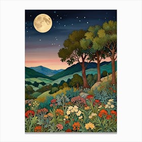 William Morris Moonlight In The Mountains 2 Canvas Print