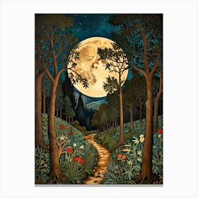 william morris Full Moon In The Forest 3 Canvas Print