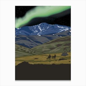 Alaska Travel Poster Landscape Canvas Print