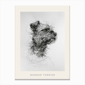 Border Terrier Dog Line Sketch 1 Poster Canvas Print