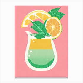 Orange Crush Retro Pink Cocktail Poster Canvas Print