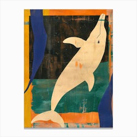 Dolphin 3 Cut Out Collage Canvas Print
