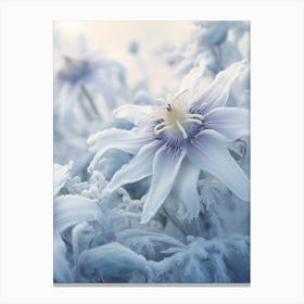Frosty Botanical Passionflower Canvas Print