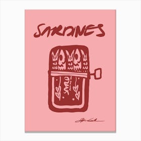 Sardines, Pink Canvas Print