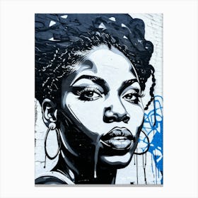 Graffiti Mural Of Beautiful Black Woman 221 Canvas Print