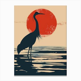 Heron At Sunset 2 Canvas Print