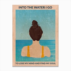 Into The Water (Brunette) Canvas Print