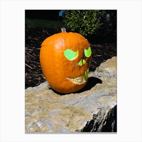 Halloween Pumpkin Glow In The Dark Canvas Print