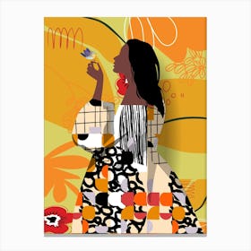 African Woman Colorful Modern Canvas Print