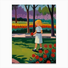 Little Girl In The Park Canvas Print
