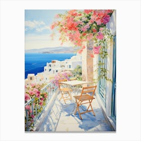 Seascape Splendor: Coastal Terrace Poster Canvas Print