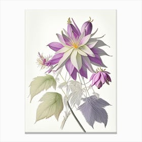 Dahlia Imperialis Floral Quentin Blake Inspired Illustration 1 Flower Canvas Print