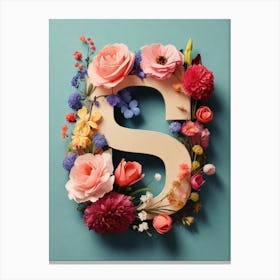 Letter S Made Of Flowers Canvas Print