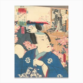 Stalking The Lady On The Terrace (Iii) By Utagawa Kunisada Canvas Print