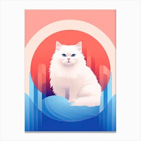 White Cat With Blue Eyes Canvas Print