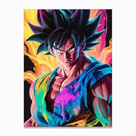 Goku Dragon Ball Z Neon Iridescent (24) Canvas Print