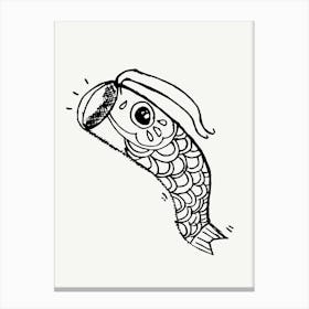 Koi Fish Japan Drawing Illustration Canvas Print