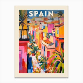 Valencia Spain 2 Fauvist Painting Travel Poster Canvas Print
