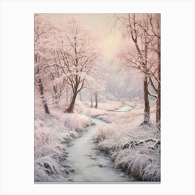 Dreamy Winter Painting Exmoor National Park England 2 Canvas Print