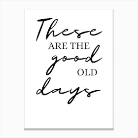 These Are The Good Old Days Canvas Print