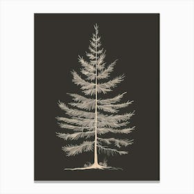 Hemlock Tree Minimalistic Drawing 1 Canvas Print