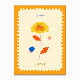 October Birthmonth Flower Marigold 1 Canvas Print