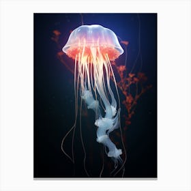 Box Jellyfish Neon Glow 2 Canvas Print