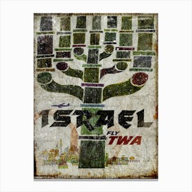 Vintage Travel Poster ― Israel Fly Twa Canvas Print