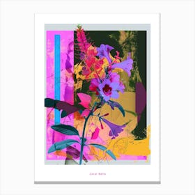 Coral Bells 1 Neon Flower Collage Poster Canvas Print