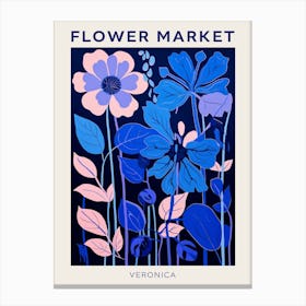 Blue Flower Market Poster Veronica 1 Canvas Print