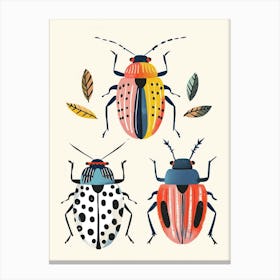 Colourful Insect Illustration Flea Beetle 8 Canvas Print