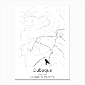 Dubuque,United States Minimalist Map Canvas Print