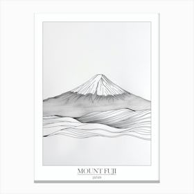 Mount Fuji Japan Line Drawing 3 Poster Canvas Print