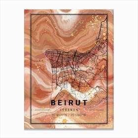 Beirut Map Canvas Print