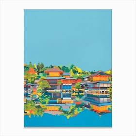 Kyoto Japan 2 Colourful Illustration Canvas Print