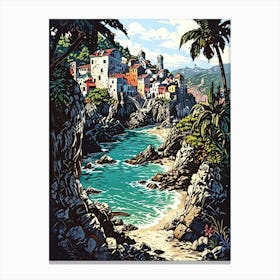 Village On The Coast Canvas Print