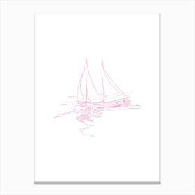 Pink Sailboat Canvas Print