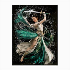 Asian Empress Sword Dance #2 Canvas Print