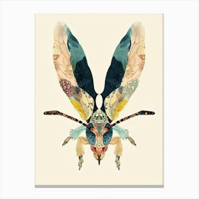 Colourful Insect Illustration Hornet 15 Canvas Print