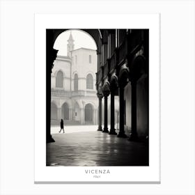 Poster Of Vicenza, Italy, Black And White Analogue Photography 1 Canvas Print