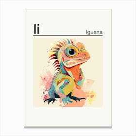 Animals Alphabet Iguana 2 Canvas Print