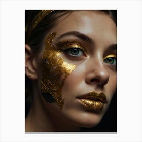 Gold Face Painting Canvas Print