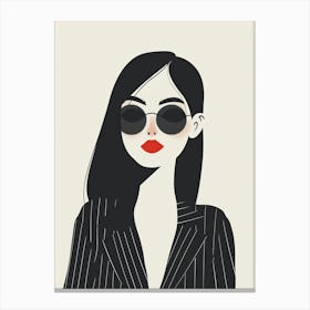 Illustration Of A Woman In A Suit Canvas Print