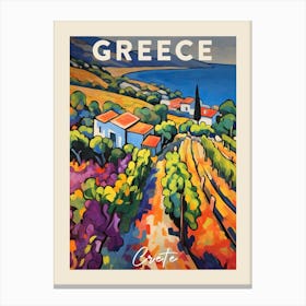 Crete Greece 3 Fauvist Painting  Travel Poster Canvas Print