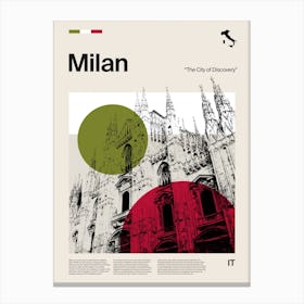 Mid Century Milan Travel Canvas Print