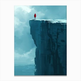 Man Stands On A Cliff Canvas Print