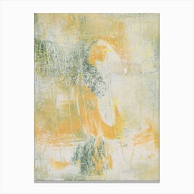 Bird In Flight Painting In Yellow And Green Canvas Print