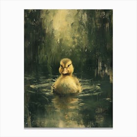 Cute Brushstrokes Ducklings 3 Canvas Print