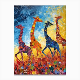 Abstract Geometric Colourful Giraffe 1 Canvas Print